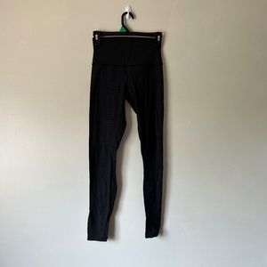 Black Subtly Patterned High Rise Lululemon Leggings